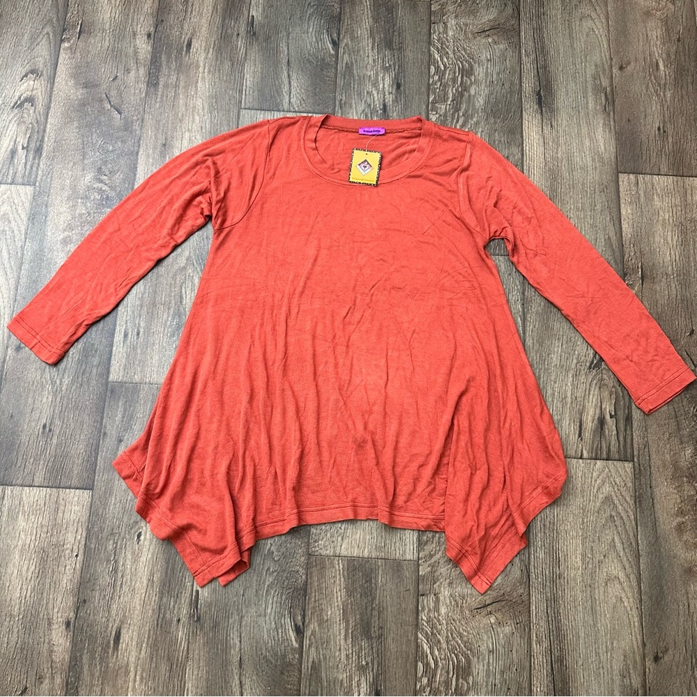 Mountain Mamas Tunics Top Long Sleeve Shirt Women’s Size M Rust Orange